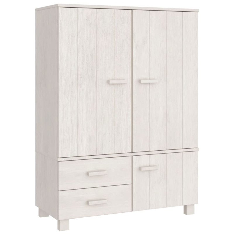 vidaXL Šatník HAMAR, biely 99x45x137 cm, borovicový masív