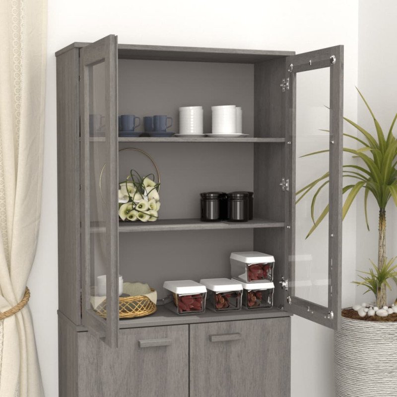 vidaXL Nadstavec na komodu HAMAR, svetlosivý 85x35x100 cm, borovica