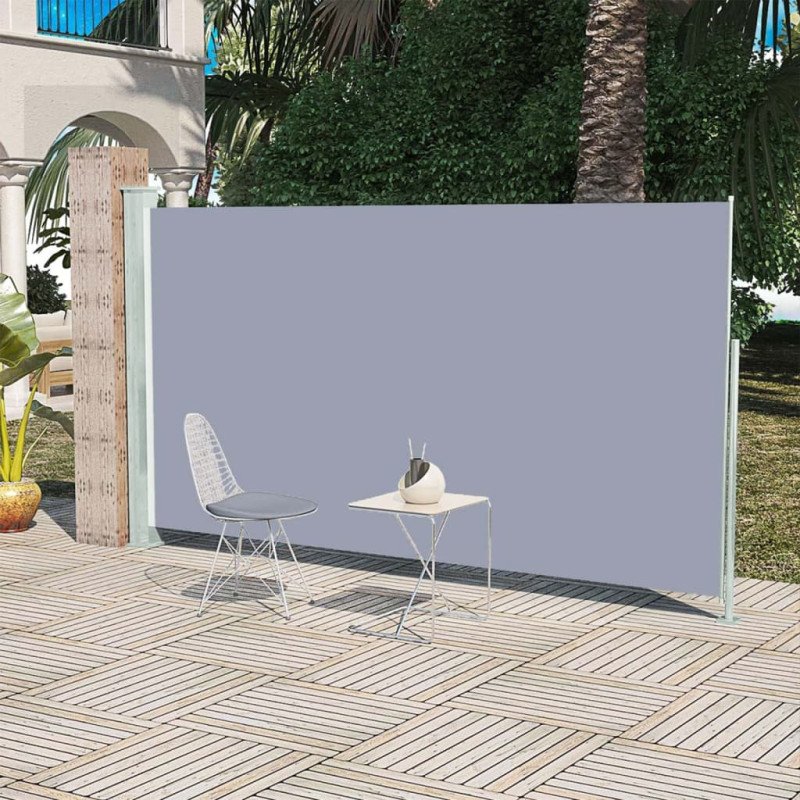 vidaXL Zaťahovacia bočná markíza na terasu 160x300 cm sivá