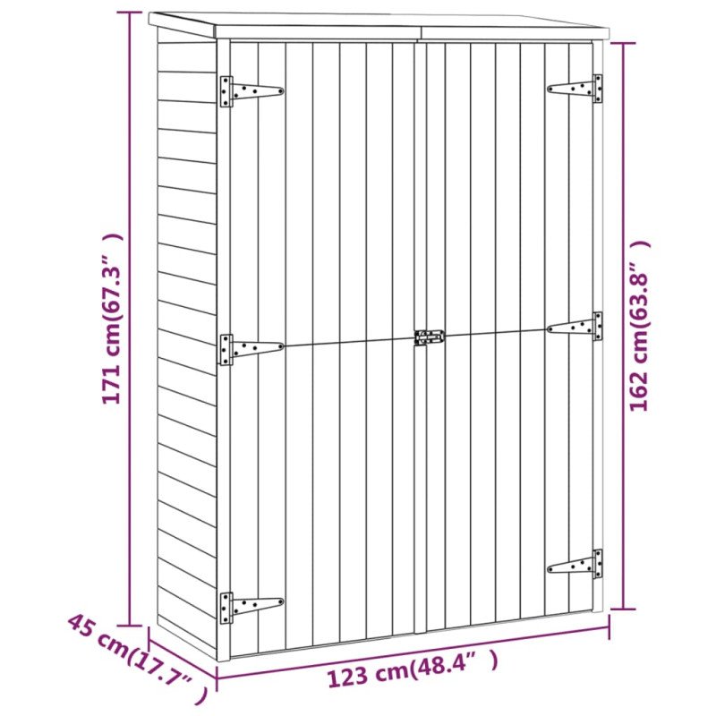 vidaXL Záhradná kôlňa na náradie 123x45x171 cm impregnovaná borovica
