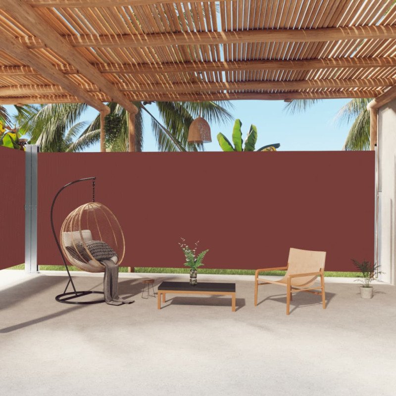 vidaXL Zaťahovacia bočná markíza hnedá 220x1000 cm 