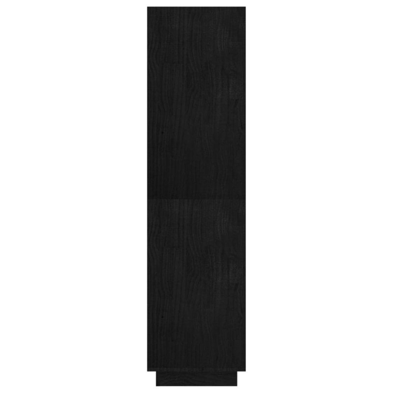 vidaXL Knižnica/deliaca stena čierna 80x35x135 cm borovicové drevo