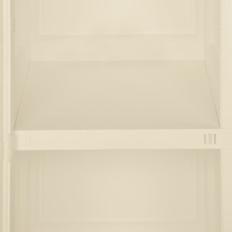 vidaXL Plastová skrinka 40x43x85,5 cm, drevený dizajn, angorská biela