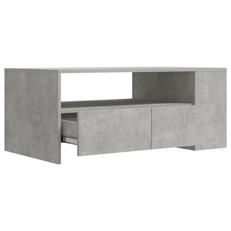 vidaXL Konferenčný stolík betónový sivý 102x55x42 cm spracované drevo