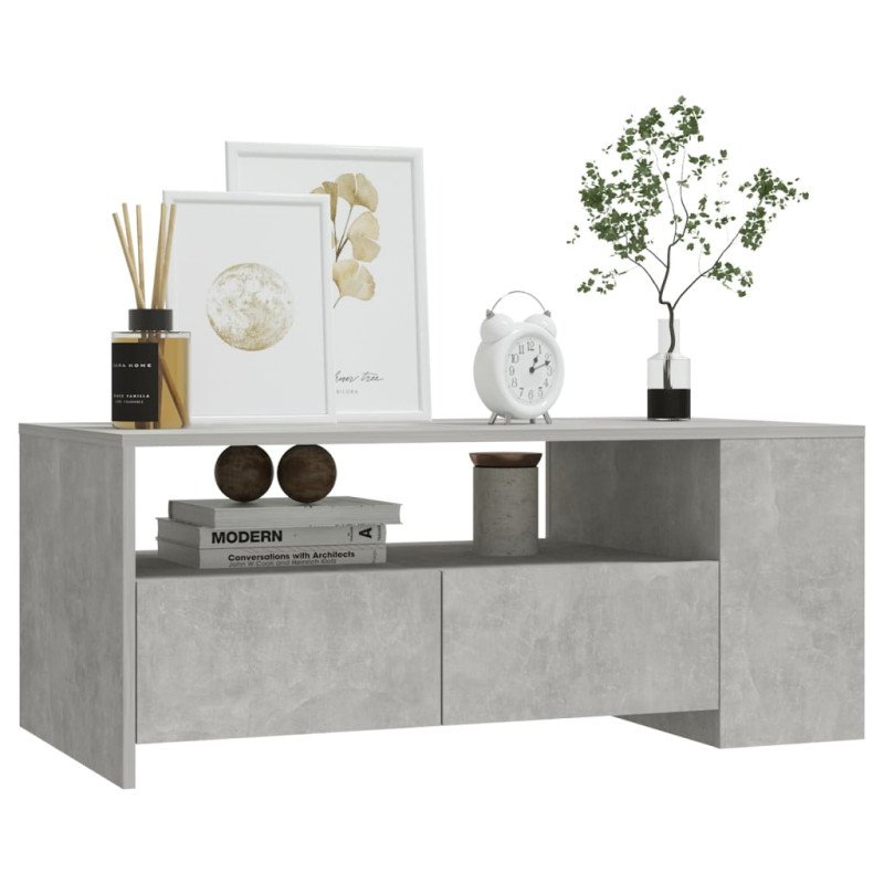 vidaXL Konferenčný stolík betónový sivý 102x55x42 cm spracované drevo