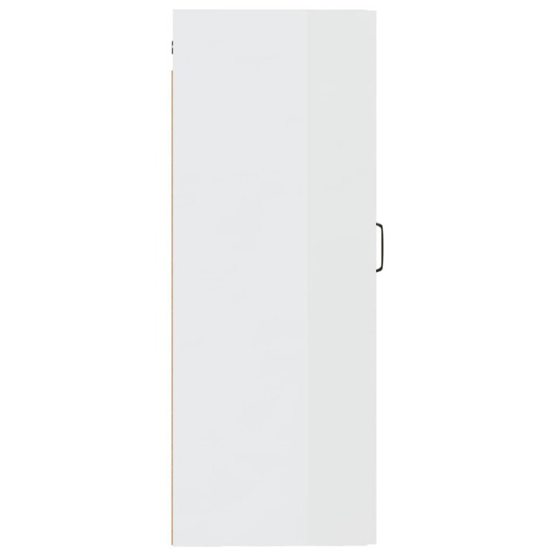 vidaXL Závesná skrinka lesklá biela 35x34x90 cm spracované drevo