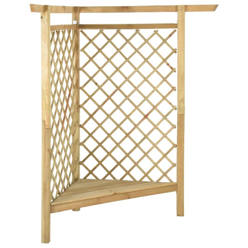 vidaXL Rohová pergola s lavičkou 166x81x174 cm impregnovaná borovica  