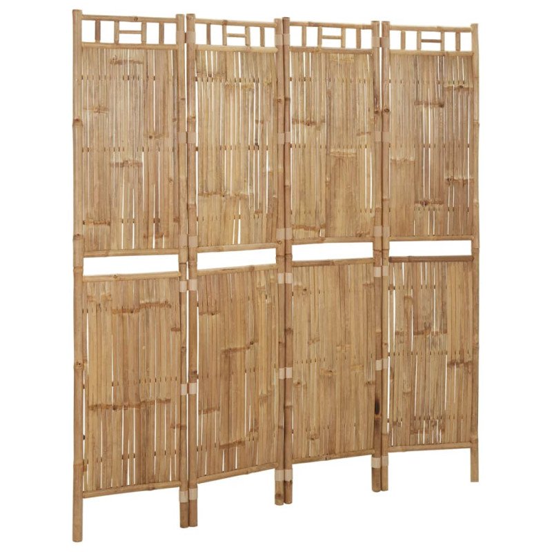 vidaXL Paraván so 4 panelmi bambus 160x180 cm