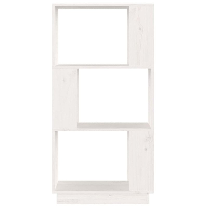 vidaXL Knižnica/deliaca stena biela 51x25x101 cm masívna borovica