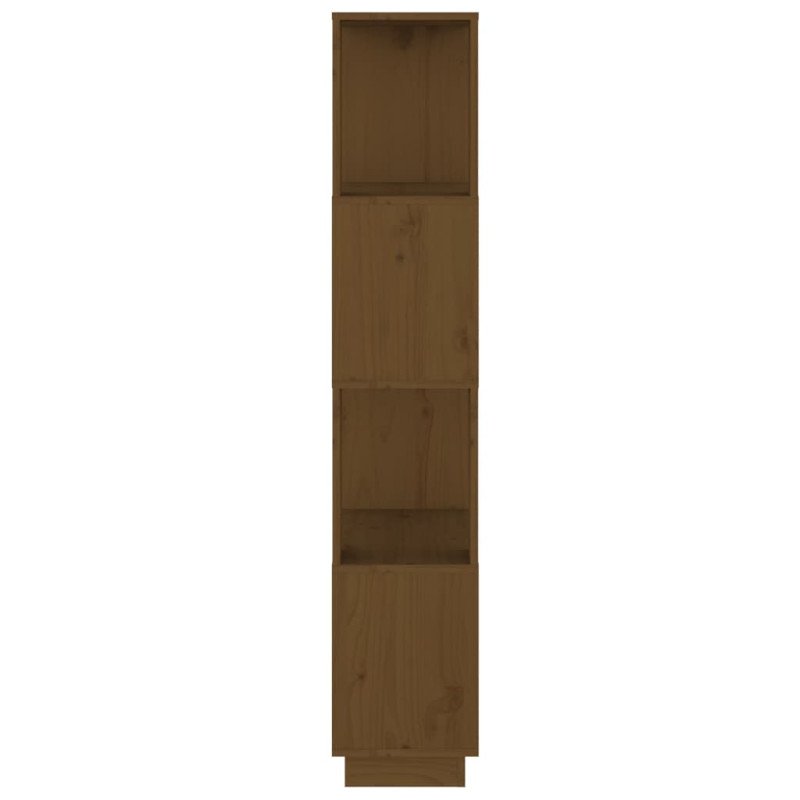 vidaXL Knižnica/deliaca stena hnedá 51x25x132 cm masívna borovica