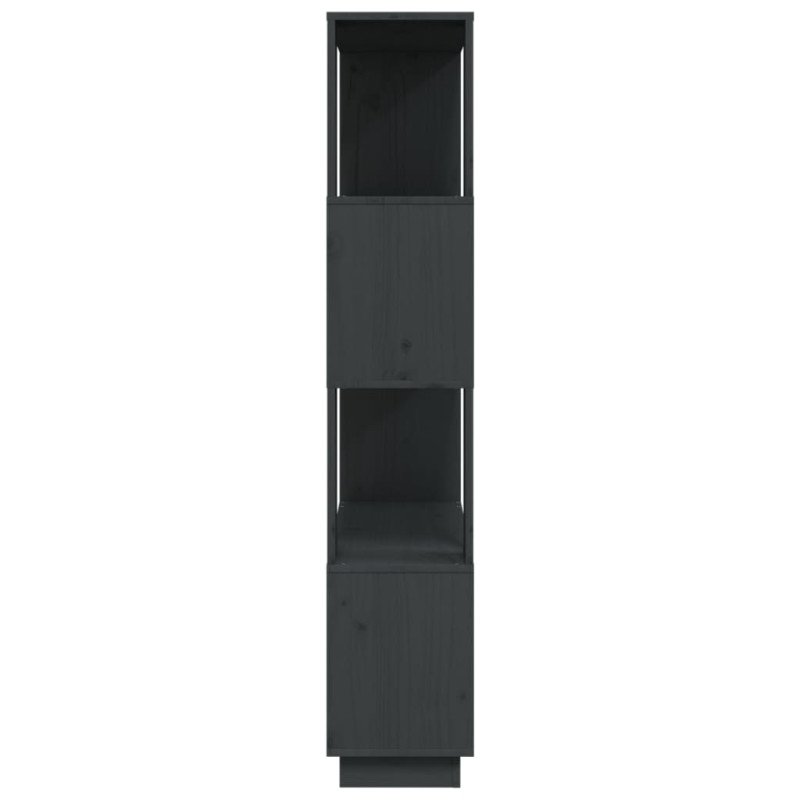 vidaXL Knižnica/deliaca stena sivá 80x25x132 cm masívna borovica