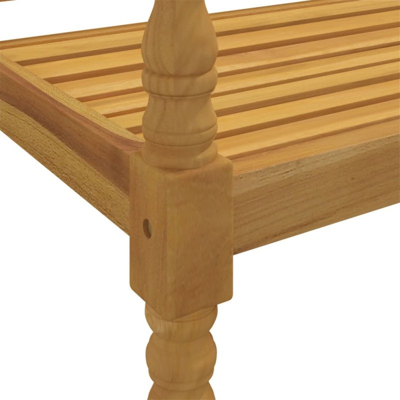 vidaXL Lavička Batavia s bledozeleným vankúšom 150 cm tíkový masív