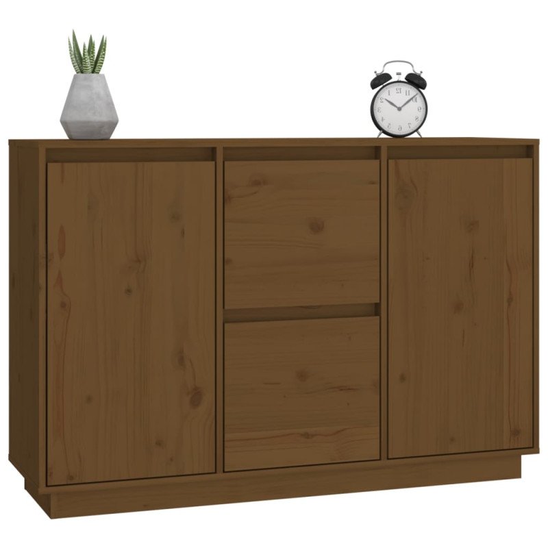 vidaXL Komoda medovo-hnedá 111x34x75 cm masívne borovicové drevo