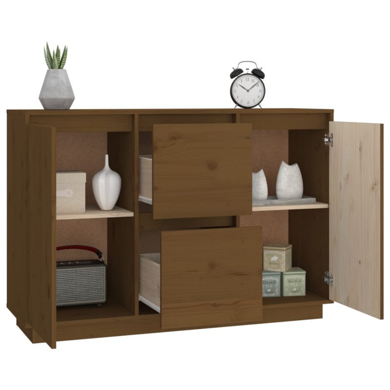 vidaXL Komoda medovo-hnedá 111x34x75 cm masívne borovicové drevo