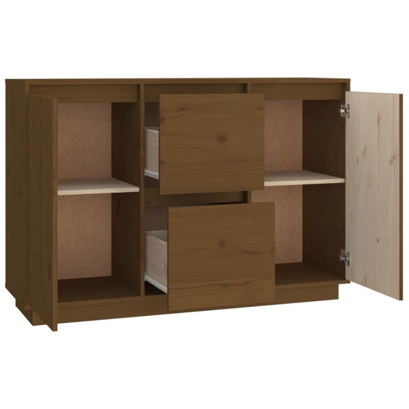 vidaXL Komoda medovo-hnedá 111x34x75 cm masívne borovicové drevo