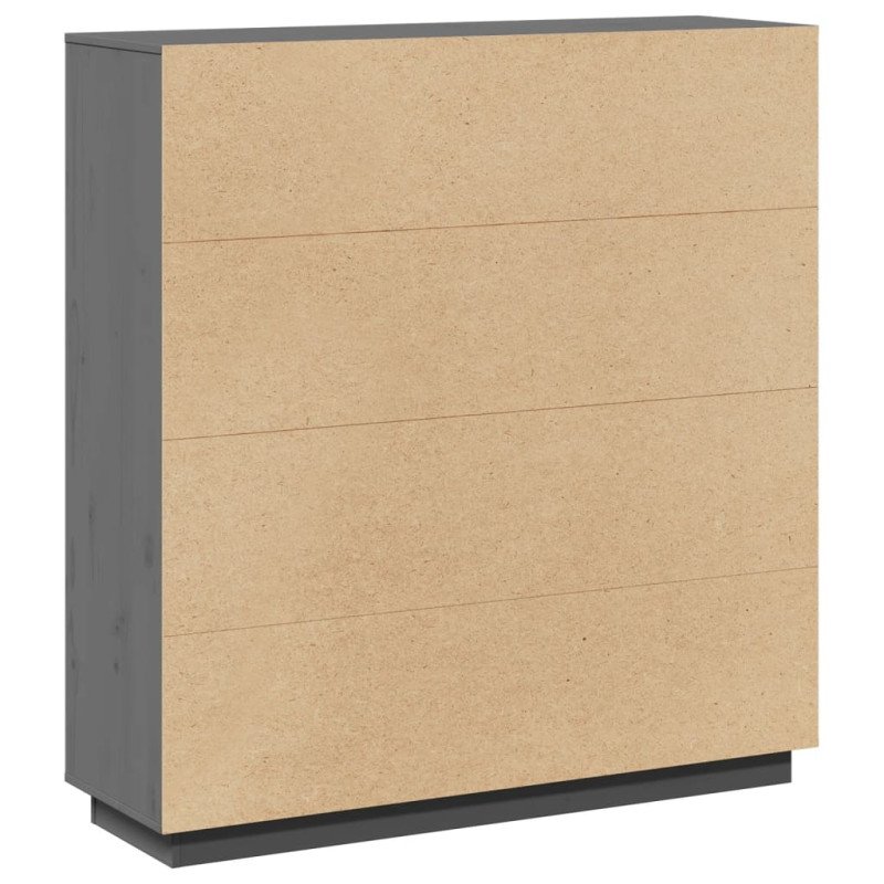 vidaXL Vysoká skrinka sivá 110,5x35x117 cm masívna borovica