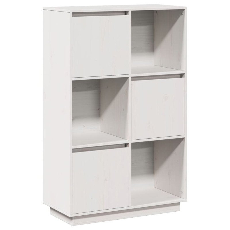vidaXL Vysoká skrinka biela 74x35x117 cm masívna borovica