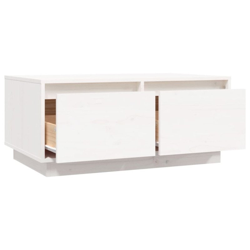 vidaXL Konferenčný stolík biely 80x50x35 cm borovicový masív