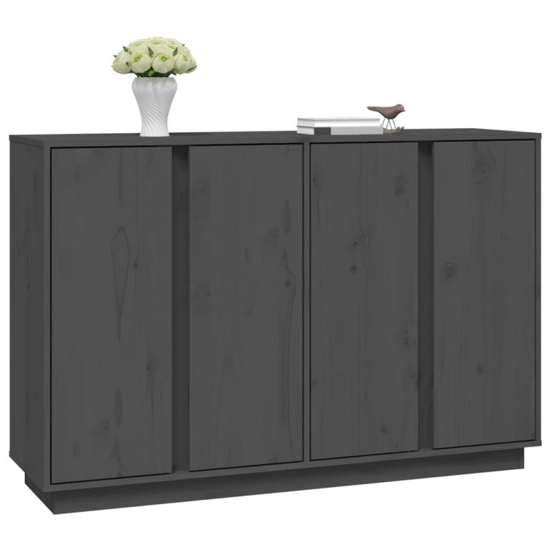 vidaXL Komoda sivá 120x35x80 cm borovicový masív