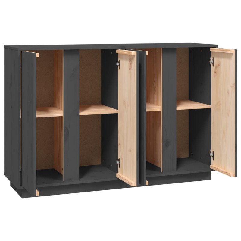 vidaXL Komoda sivá 120x35x80 cm borovicový masív