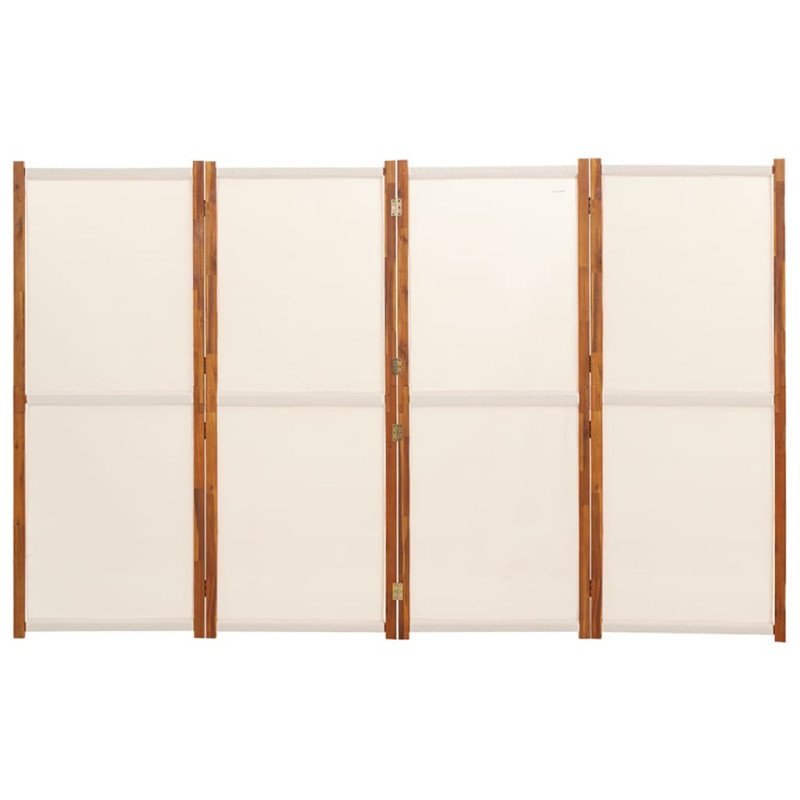vidaXL 4-panelový paraván krémovo-biely 280x180 cm