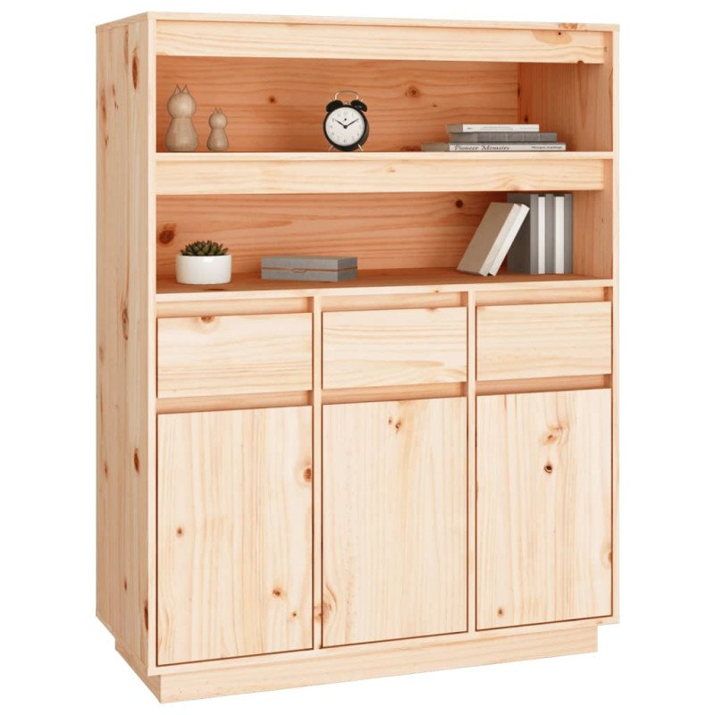 vidaXL Vysoká skrinka 89x40x116,5 cm masívna borovica