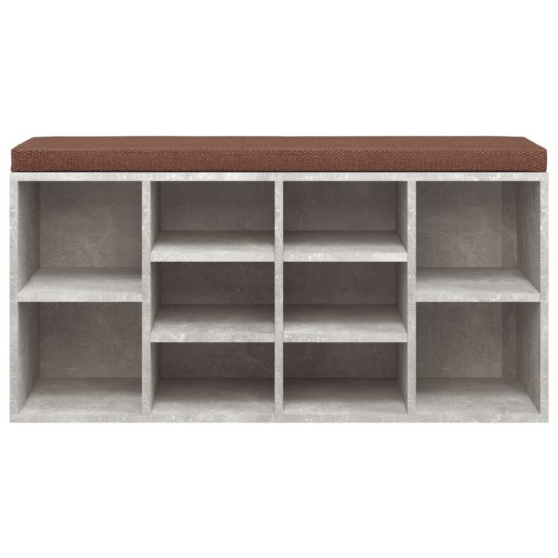 vidaXL Lavica na topánky betónová sivá 103x30x48 cm spracované drevo
