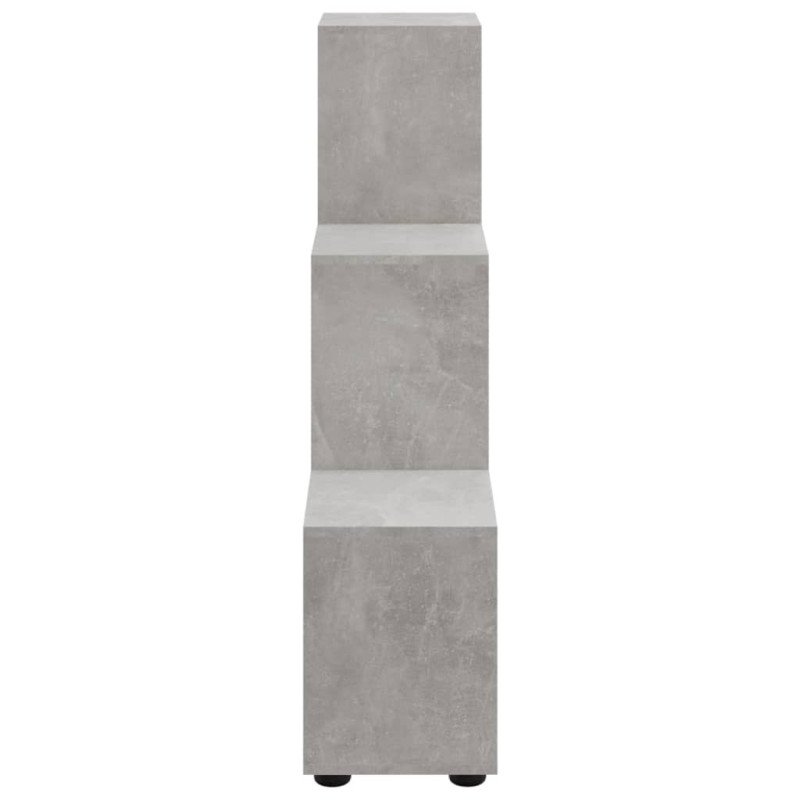 vidaXL Knižnica v tvare schodov betónová sivá 107 cm spracované drevo