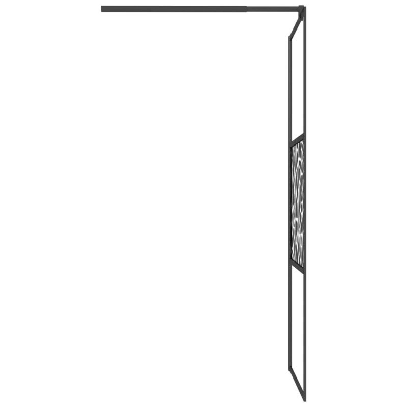 vidaXL Sprchová zástena z ESG skla s dizajnom kameňov 90x195 cm čierna