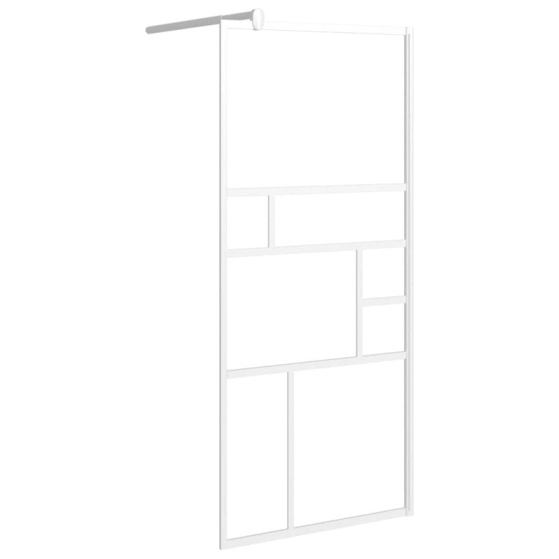 vidaXL Sprchová zástena z ESG skla biela 90x195 cm