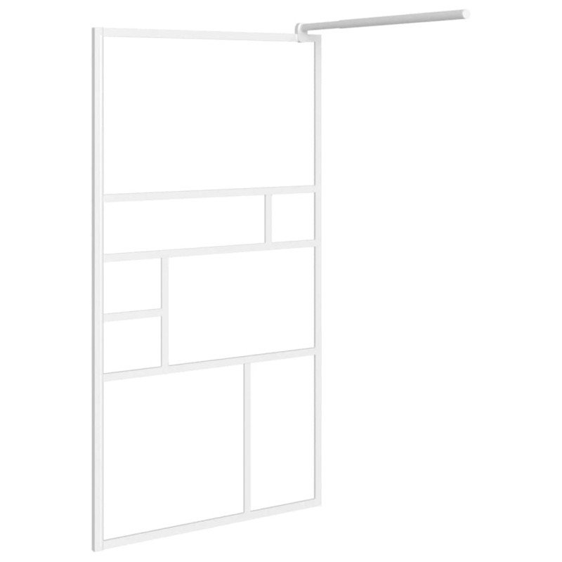 vidaXL Sprchová zástena z ESG skla biela 90x195 cm