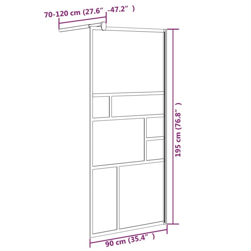 vidaXL Sprchová zástena z ESG skla biela 90x195 cm