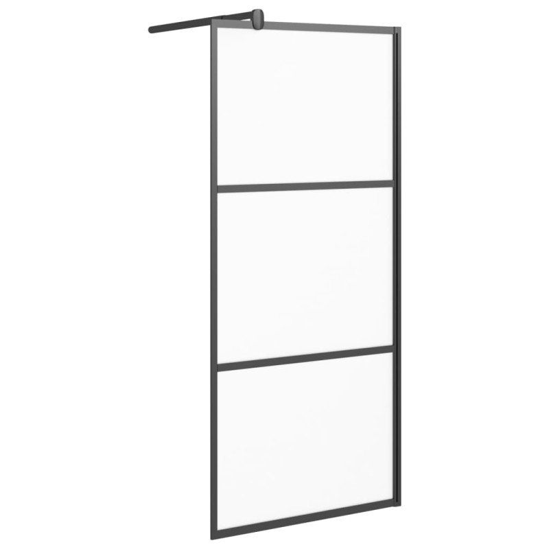 vidaXL Sprchová zástena 80x195 cm matné ESG sklo čierna