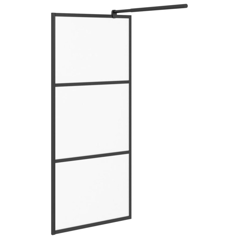 vidaXL Sprchová zástena 80x195 cm matné ESG sklo čierna
