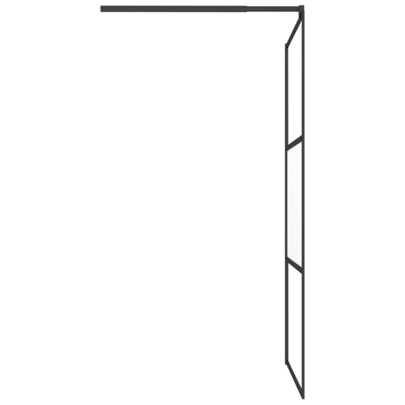 vidaXL Sprchová zástena 100x195 cm polopriehľadné ESG sklo čierna