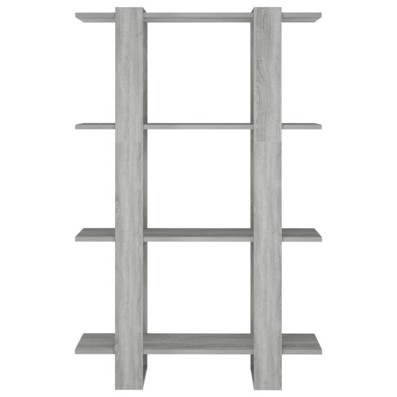 vidaXL Knižnica/deliaca stena sivý dub sonoma 80x30x123,5 cm
