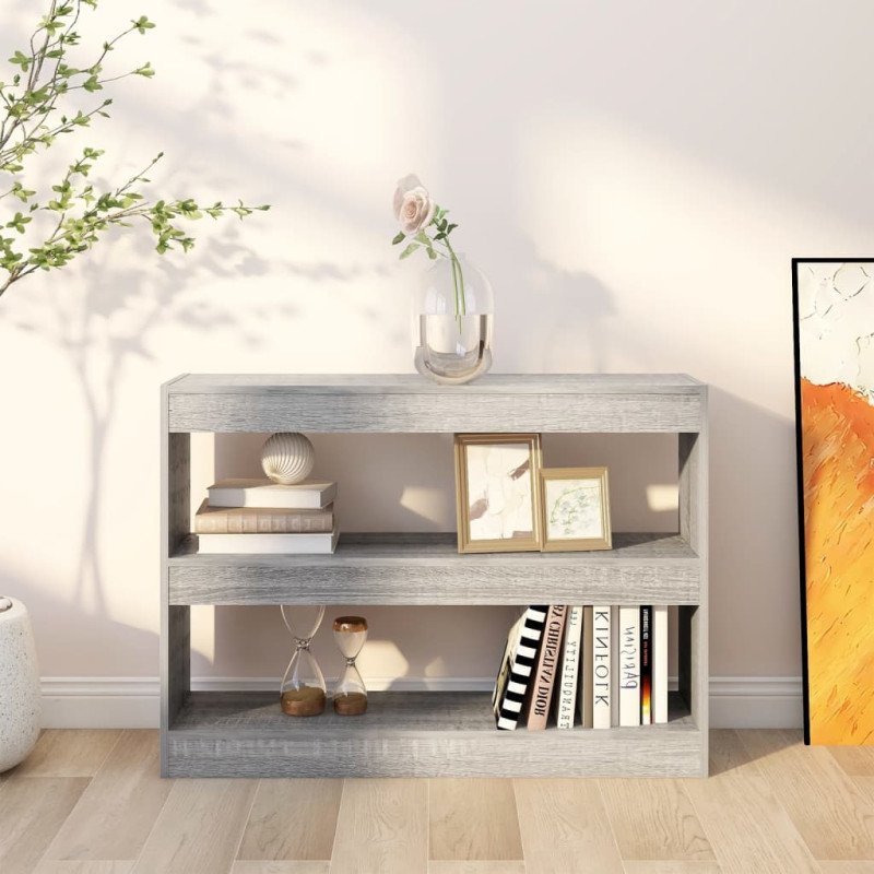 vidaXL Knižnica/deliaca stena sivý dub sonoma 100x30x72 cm