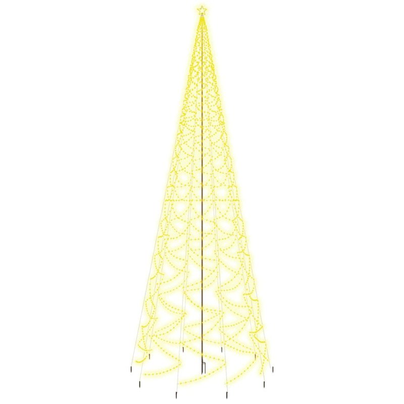 vidaXL Vianočný stromček so špicom 3000 teplých bielych LED 800 cm