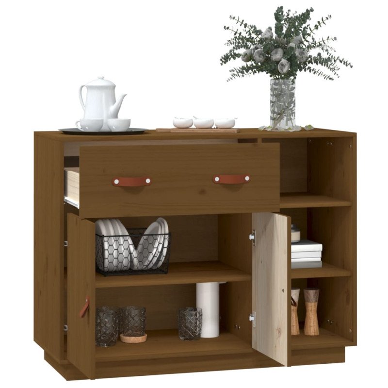 vidaXL Komoda medovohnedá 98,5x40x75 cm borovicový masív
