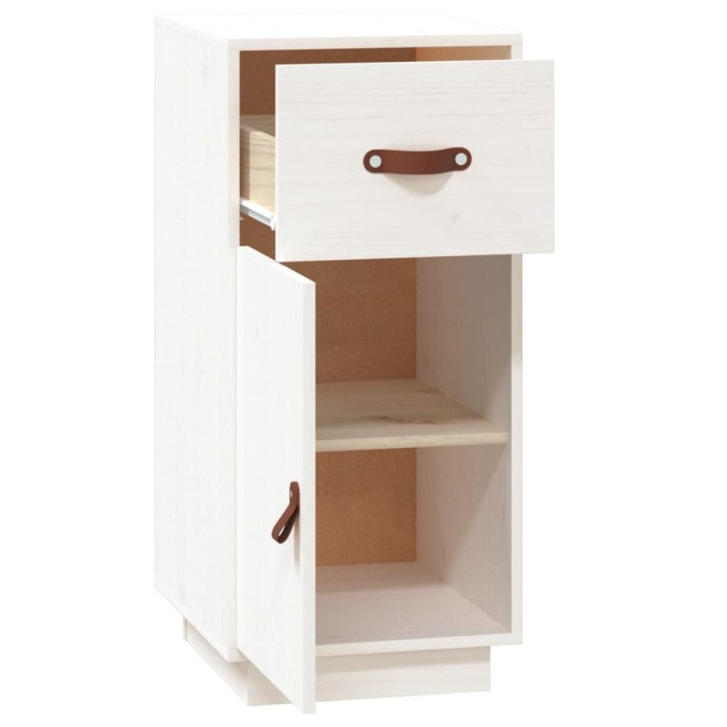 vidaXL Komoda biela 34x40x75 cm borovicový masív