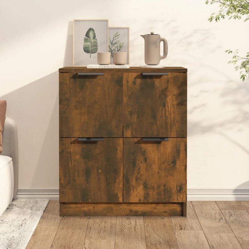 vidaXL Komoda dymový dub 60x30x70 cm spracované drevo
