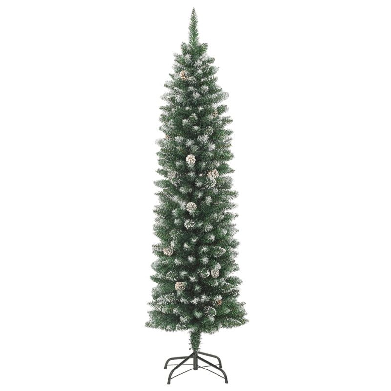 vidaXL Umelý úzky vianočný stromček s podstavcom 210 cm PVC