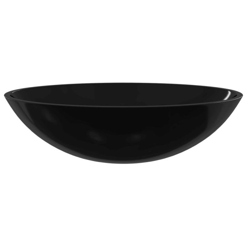 vidaXL Umývadlo sklo 50x37x14 cm čierne