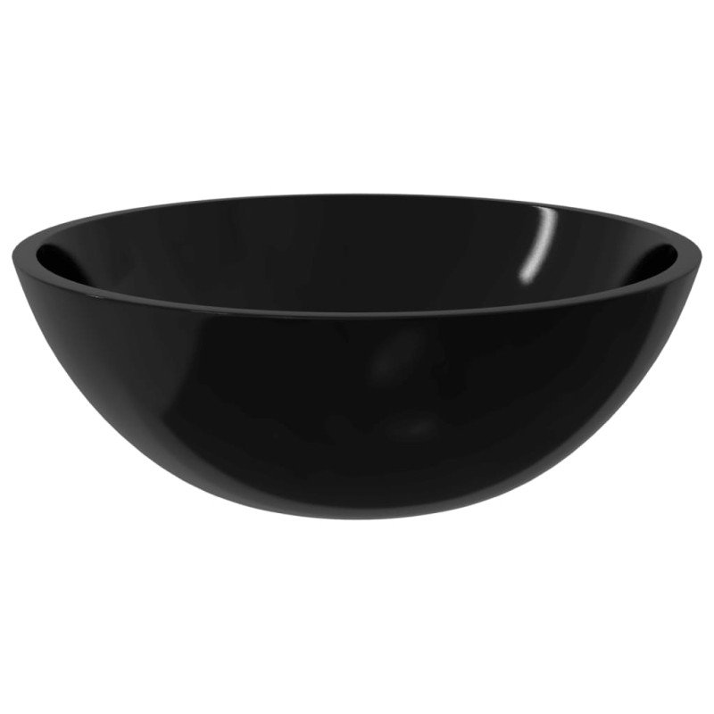 vidaXL Umývadlo sklo 50x37x14 cm čierne