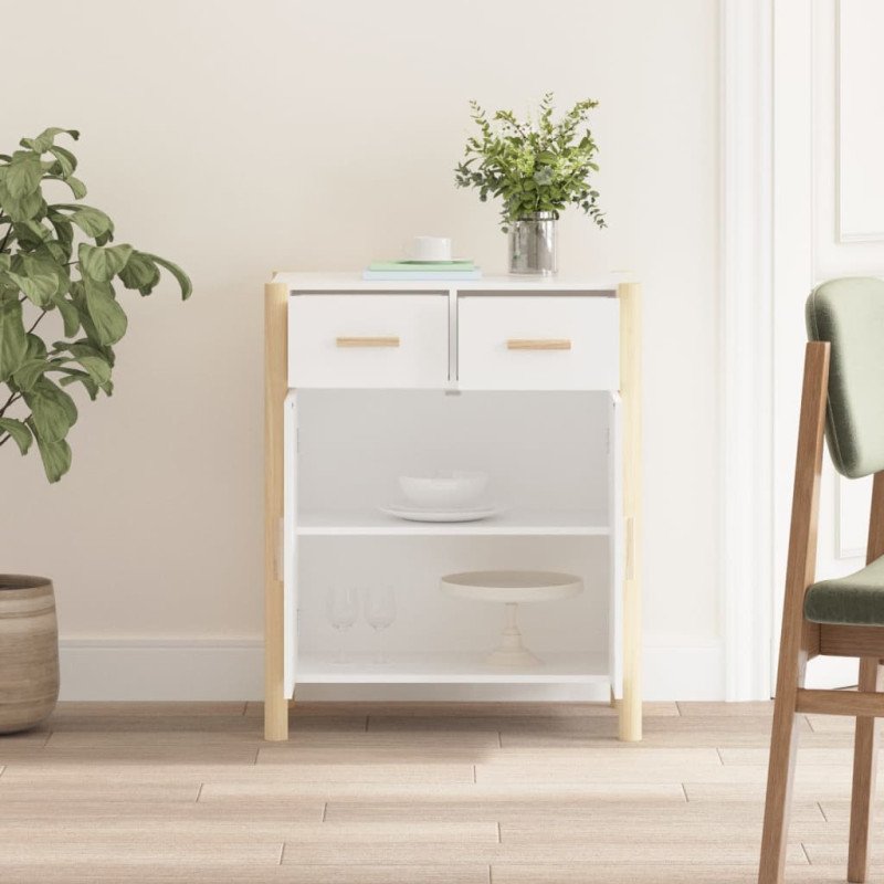 vidaXL Komoda biela 62x38x75 cm spracované drevo
