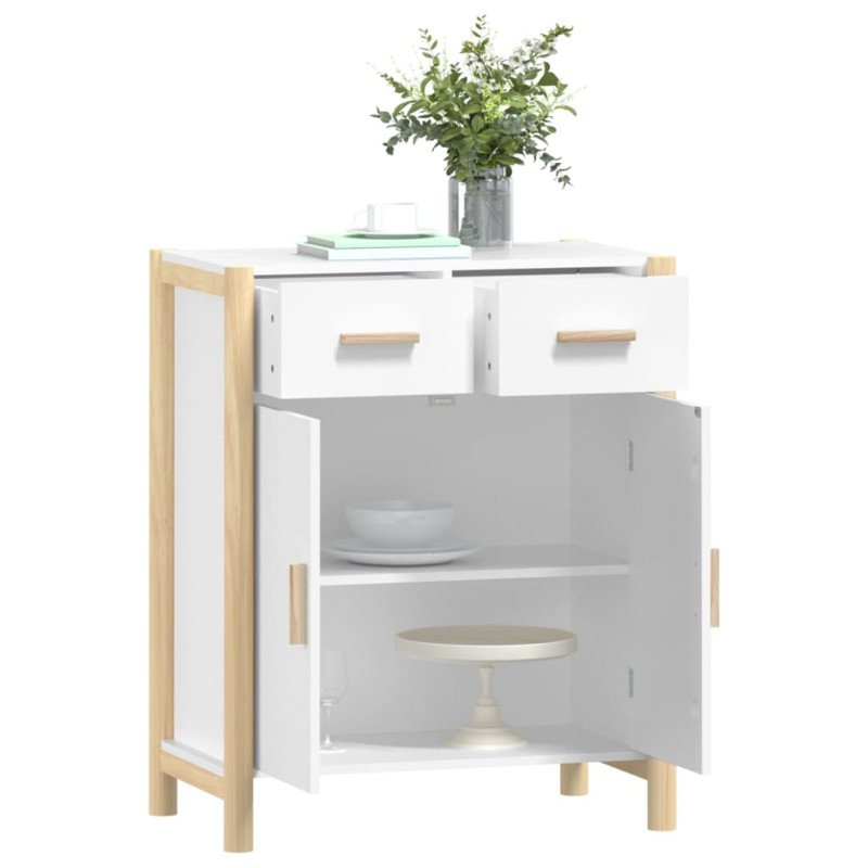 vidaXL Komoda biela 62x38x75 cm spracované drevo