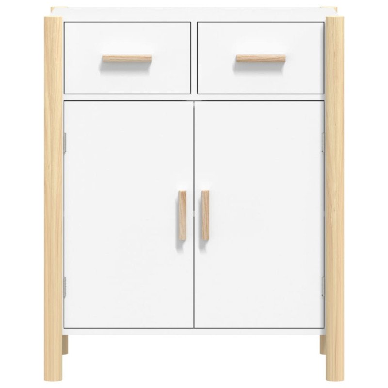 vidaXL Komoda biela 62x38x75 cm spracované drevo