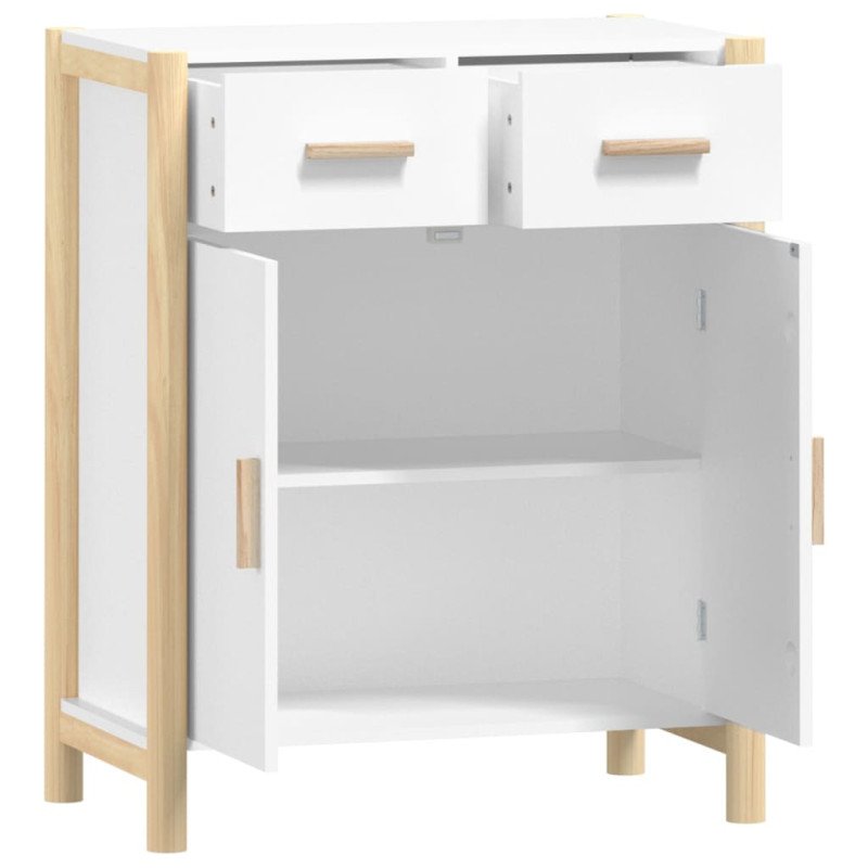 vidaXL Komoda biela 62x38x75 cm spracované drevo