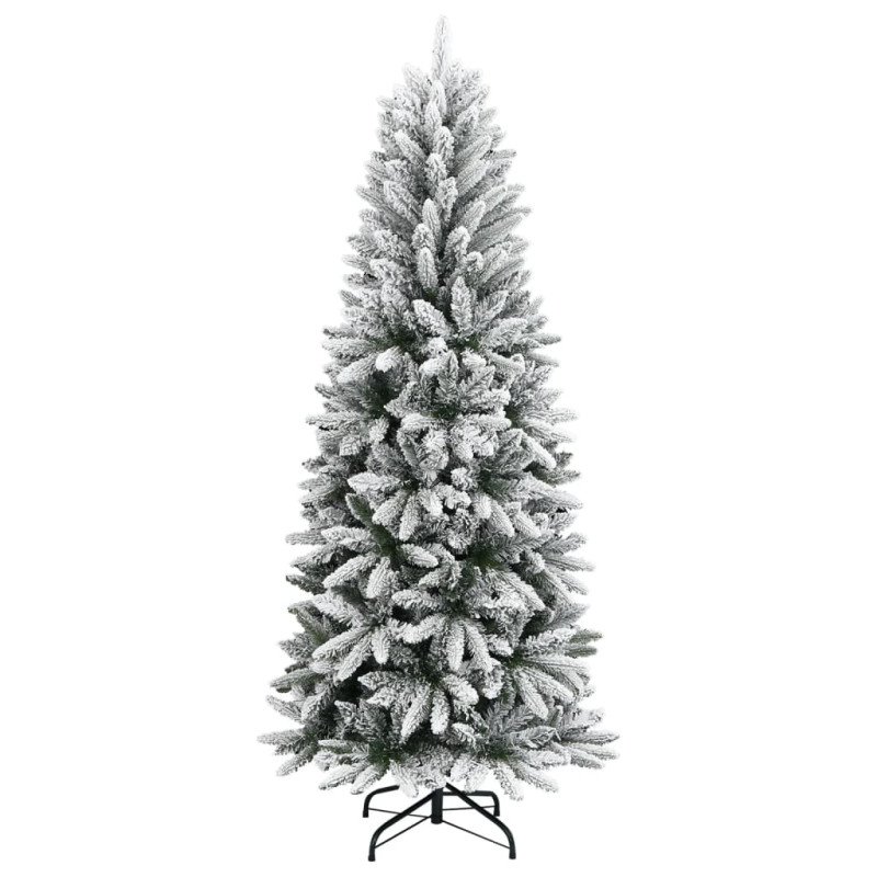 vidaXL Zasnežený umelý vianočný stromček 180 cm PVC a PE