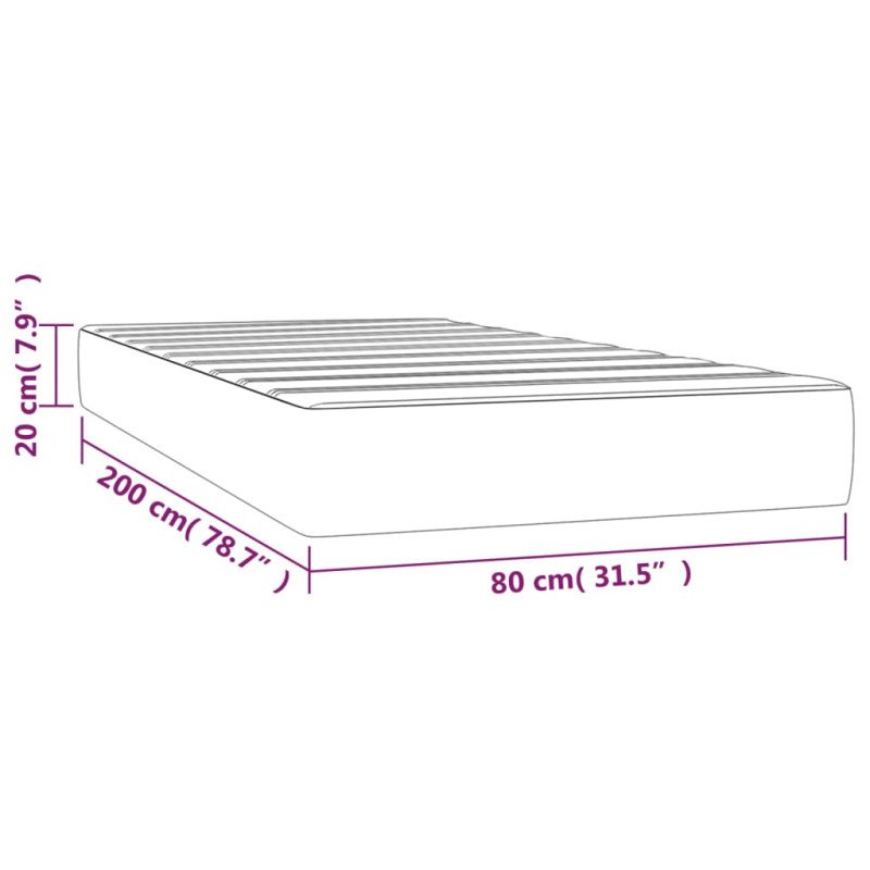 vidaXL Matrac s taštičkovými pružinami kávový 80x200x20 cm unelá koža